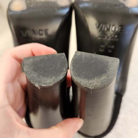 Vince Aren Open Toe Black Leather Bootie Size 7.5 - Picture 11 of 13